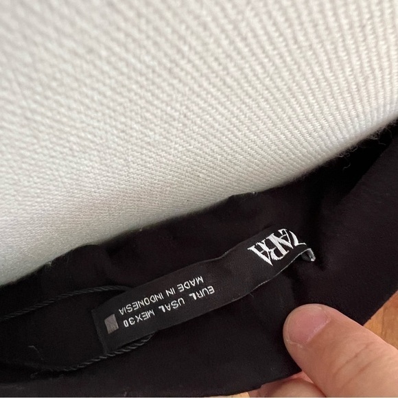 ZARA Fitted Draped Top Rouched Long Sleeve Black - Picture 8 of 15